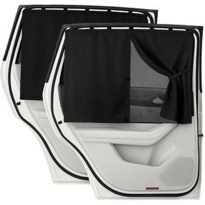 이지타임 자동차 창문 그늘막, 2팩 마그네틱 이중층 조절 가능한 프라이버시 암막 / 자외선 차단을 위한 투명 백 윈도우 커튼