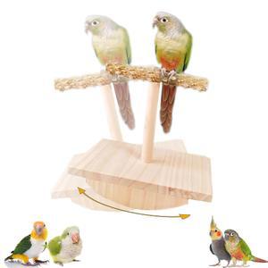 내추럴 우드 버드 농어 스탠드 트레이닝, 퀘이커 지능 플랫폼, , 앵무새 새 조류를 잉꼬를 놀이터 선 위한 나무 퍼즐 대형 코뉴어를 놀이