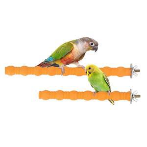 하이페티 2PCS 우드 농어 스탠드 발 (오렌지) 액세서리용 (7인치 10인치) / 애완동물 새장 스틱