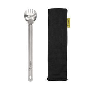 실버란트 티타늄 초경량 롱 핸들 스포크, 있는 배낭여행용, 내구성이 튼튼하고 하이킹 케이스 캠핑, 식기, 및 뛰어나며 드로스트링 u201D 매우 가벼운 9 광택 볼이