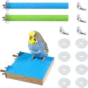 버드 퍼치 스탠드 장난감 컬러풀 우드 앵무새 플랫폼 발 연마 스틱 케이지 액세서리 운동 샌드 버디 잉꼬