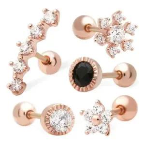 피어싱선물 금침 큐빅 기본 플라워 스틱 바 피어싱 14K