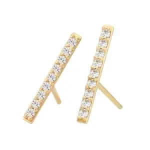 여자귀걸이 GOLD 골드 큐빅 스틱 일자침 데일리 금 귀걸이 14K