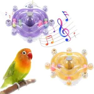 샤임부 2개 잉꼬용 새 장난감 앵무새 스피너 컬러풀 잉꼬 바퀴 인터랙티브 래틀 새장용 엔터테인먼트 씹기