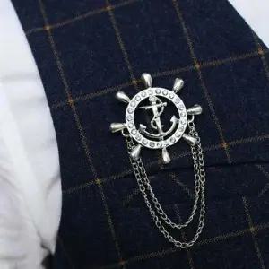 정장 앵카 브로치 액세서리 큐빅 체인 부토니에 브로치