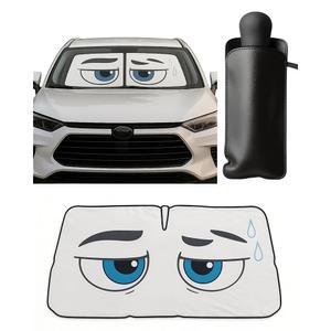 에이펙스기어 윈드실드 선쉐이드 엄브렐러 u2013 접이식 커버 자동차 전면 창문 컴팩트 UV 차단기 열 반사 선쉴드 실내 냉방 보호 대형 56 x 31인치