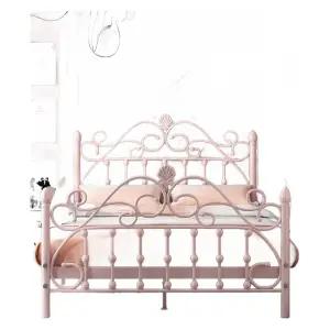 철제 프레임 공주침대 북유럽 공주풍 하이 타입 핑크 1000x1900mm