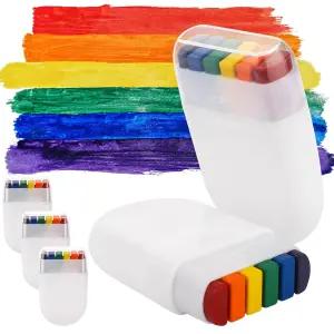 5개의 페이스 페인트 투명 보호 커버가 있는 세탁 스티커 파티용 그라디언트 멀티컬러 메이크업 스틱