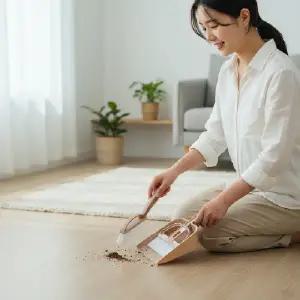 (색상 그린)탁상용 미니 빗자루 쓰레받기 책상 청소용 소형 먼지 털이 틈새 차량용 휴대용