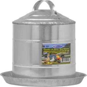 팜터프 아연 도금 가금류 급수기 2갤런 용량 - 콘탑이 있는 이중벽 분수 닭 오리 및 사냥새를 위한 자동