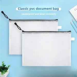 화통 화구통 그림통 A4 클리어 메쉬 지퍼 파우치 방수 문서 가방 학교 사무실 서류 정리 보관 미술 공예 홀