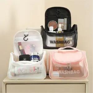 방수 세면 화장품 파우치 여행용 다용도 PVC 워시백 세면도구 정리 가방 nQb5+2OTQ
