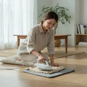 (타입 38cmx38cm)휴대용 미니 다리미판 접이식 좌식 다림질 테이블 소형 다리미 받침대 다림판