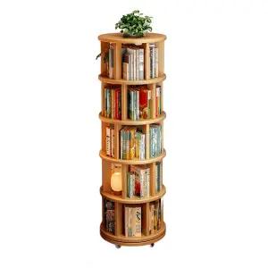 회전형 책장 책꽂이 서재 원목 회전 셀프조립 DIY 나무 거실 360도 수납 교구