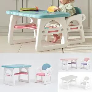 스스로학습 바른자세 아기책상 의자 1인set 유치원교구 안전설계 미술책상 유치원 유아식탁 인기