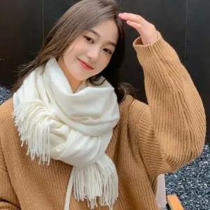 [하프클럽/다잇템]여성 롱 테슬 FW 일상용 포근한 머플러