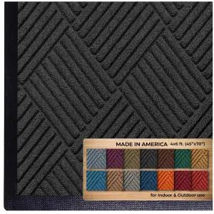 M+A 매트 워터호그 다이아몬드 고무 테두리가 있는 상업용 등급 입구 - 실내/외 빠른 건조 얼룩 방지 도어