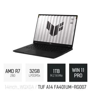 ⓒ ASUS TUF A14 FA401UM-RG007 32GB 1TB WIN11 / 게임 포토샵 편집 캐드 코딩 AI 14인치 고성능 노트북
