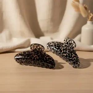 [신세계라이브쇼핑][옷자락] 여성 투명 헤어클립 레오파드 데일리 헤어핀 두가지 디자인