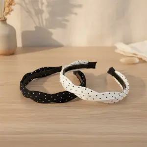 [신세계라이브쇼핑][옷자락] 여성 도트 패턴 헤어밴드 봄 데일리 데이트룩
