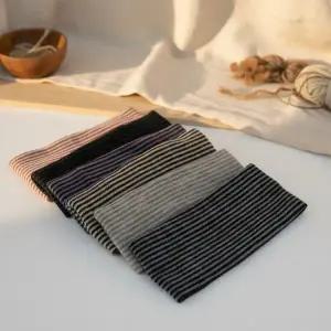 [신세계라이브쇼핑][옷자락] 여성 스트라이프 단가라 와이드 니트 헤어밴드