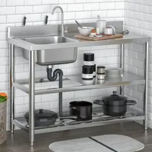 스테인레스 간이 싱크대 식당 탕비실 캠핑 씽크대 베란다 세탁실 개수대 보조