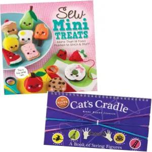 클루츠 세 미니 간식 공예 키트와 고양이 요람 줄 피규어 책 세트 DIY 푸드 인형 및 클래식 게임