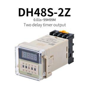 디지털 LED 프로그래밍 가능 타이머 릴레이 스위치 DH48S-2Z 0.01S-99H99M 소켓 베이스 AC/DC 12V 220V 380