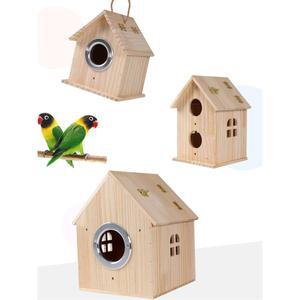 야외 새집 둥지 새장 새모이통 원목새장 중간 대형 앵무 나무집 조류 앵무새