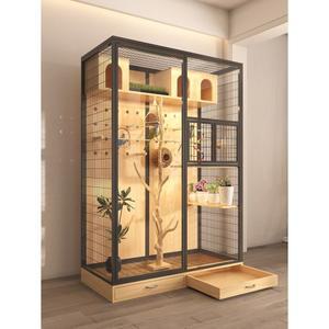 앵무새장 새장 케 단일 핑크 조류 횃대 철제 앵무새놀이터 140cm 대형새장