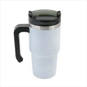 써머원 보온보냉 빨대 텀블러 600ML 화이트 휴대용 보냉물병 스텐머그컵 음료컵