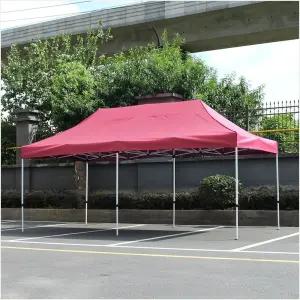 접이식 캐노피 천막 300X600CM 레드 행사용 야외 그늘막 대형 포장마차