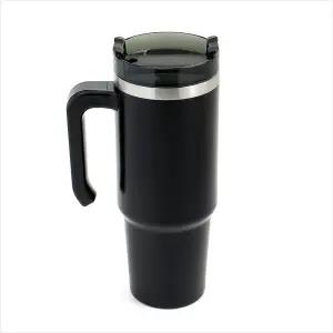 써머원 보온보냉 빨대 텀블러 900ML 블랙 휴대용 보냉컵 차량용 스텐텀블러