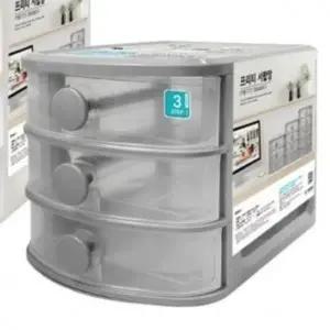 3단 서랍 서랍장 반투명 프리티 화이