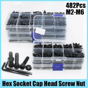 육각 소켓 나사 단추 M2 M5 세트 알렌 너트 볼트가 있는 482pcs M4