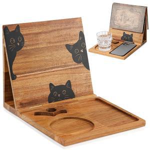 독서 받침대용 책 홀더 스탠드, 페이지 및 선물 구석 삼각형 데스크탑 책꽂이 컵, 책장 휴대폰 접이식 받침대, 벌레 나무 있는 발렛 홀더가