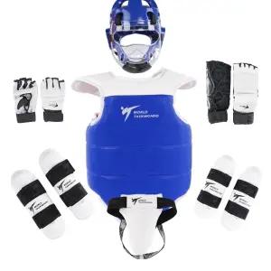 완전세트 풀세트 실전 보호구 레드 태권도 성인용