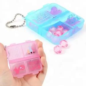 ( )4칸 휴대용 미니 케이스 여행용소품케이스 미니수납함