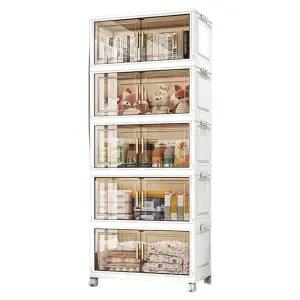 투명수납함 사물함 바퀴 다용도 이동식 0 45 이중문 3단