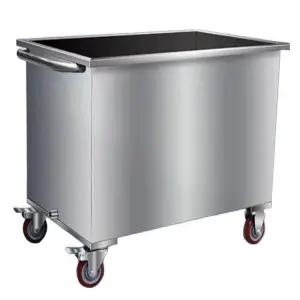대형 이동식 뷔페 끌차 식당 70x50x50 절임통 175kg 사각통 304 스텐
