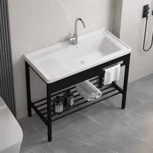 소형 세면대 수납 간이 일체형 욕실 세라믹 싱크대 화장실