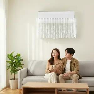 레이스 벽걸이형 에어컨 바람막이 커튼 창문 바람 차단용 인테리어 커버