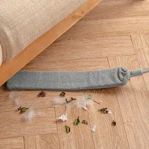 침대밑청소 가정용 사무실 틈새 청소용 길이 조절 굽어지는 극세사 막대 걸레 봉 브러쉬