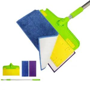 극세사대걸레 사무실 거실 방 차량용 만능 바닥 청소 양면 극세사 밀대 마포 걸레 패드 세트