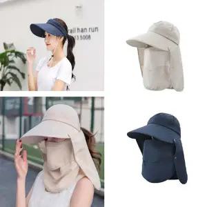 여성창모자 남성 여름 얼굴 햇빛 가리개 자외선 차단 작업 창 넓은 그늘막 마스크 모자