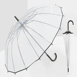 투명우산 반자동 튼튼한 접이식 16K 투명 비닐 우산 장우산 선물 답례품 판촉물