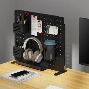 책상페그보드 파티션 데스크 철제 타공판 페그 보드 선반 거치대 악세사리 풀 세트 스탠드형