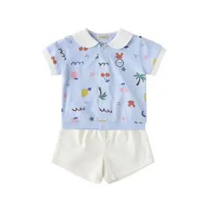 [M밍크뮤D] 26SS (BL)썸머아일랜드져지상하복 티셔츠바지세트 3631361002 출산준비물/신생아선물/배내수트/