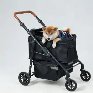 AAApex 소형 및 중형견용 아틀리에 중형 반려동물 유모차 2인용 더블 도그 44파운드 용량의 경량 통합
