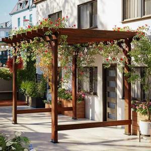 조립식파고라 가제보 정원 정자 회색 나무 바베큐장 원목 큐 스 2 8m 4인